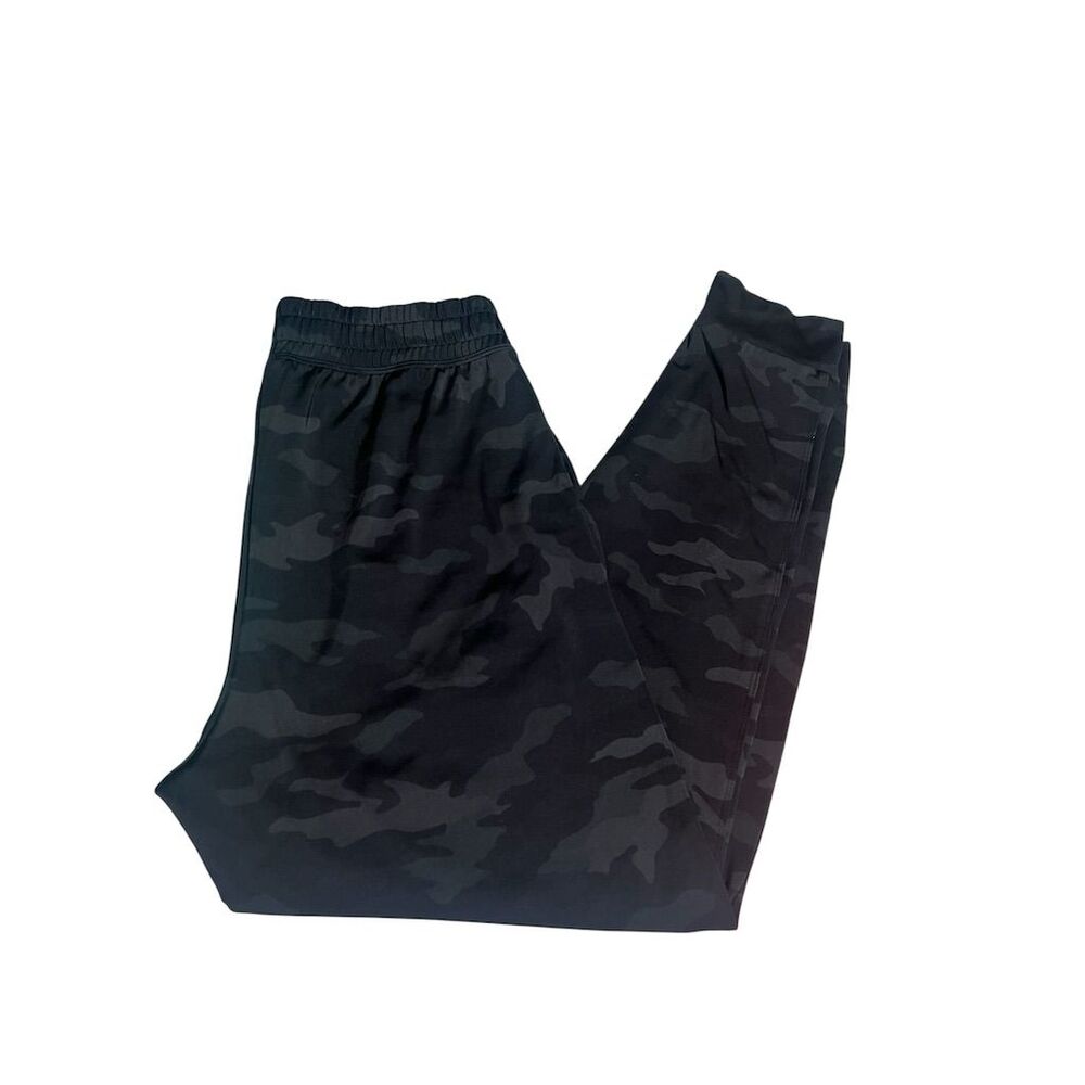 PINK Black Spandex Camo Joggers Size L with Pockets - Picture 4 of 7
